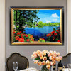 Blue water lake - Painting by Numbers - Painted Memory