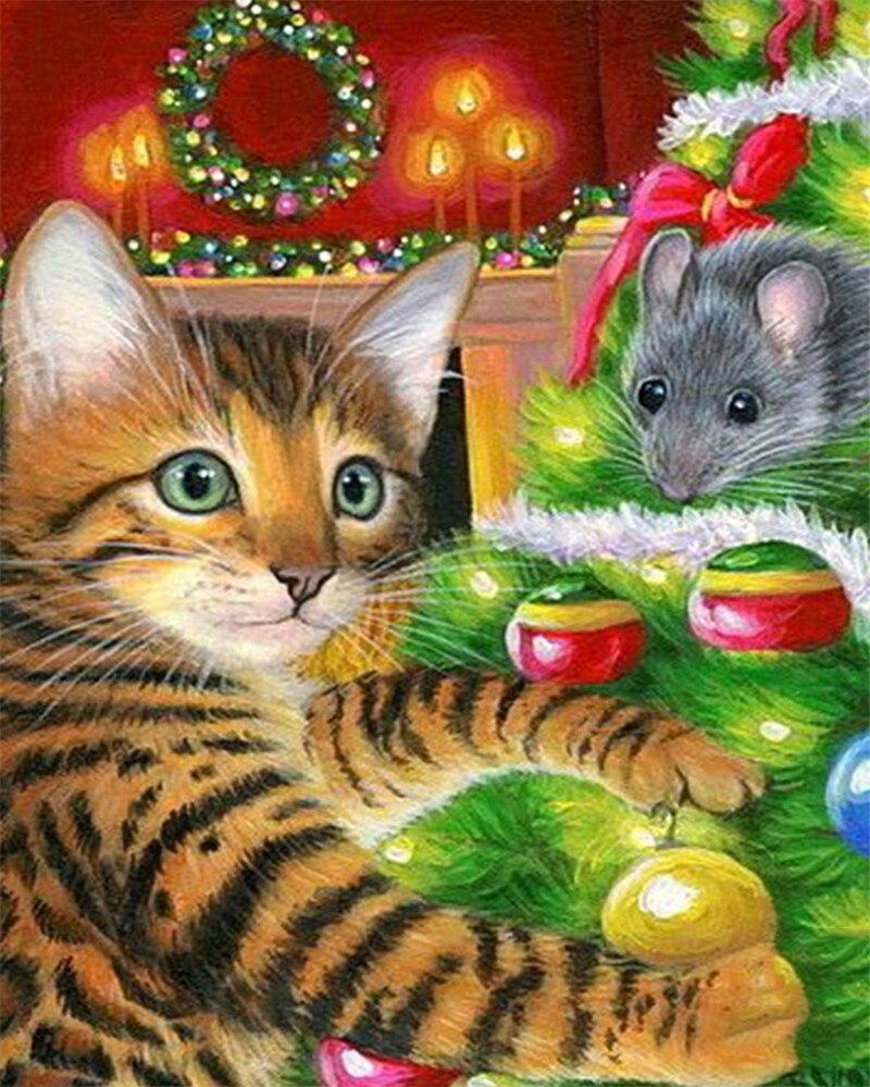 Cat & Mouse Christmas - Painted Memory