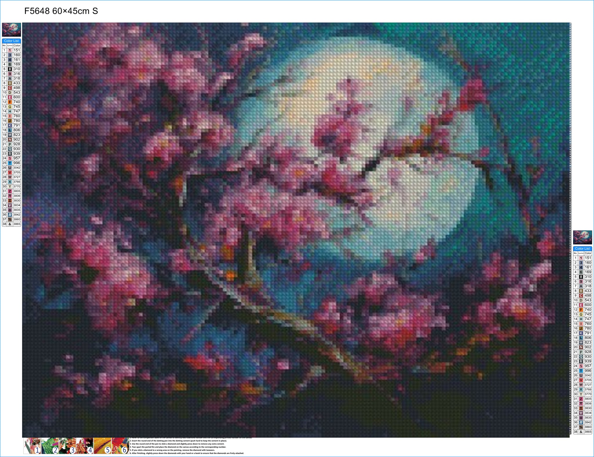 Cherry Blossom Moonlight- Diamond Kit - Painted Memory