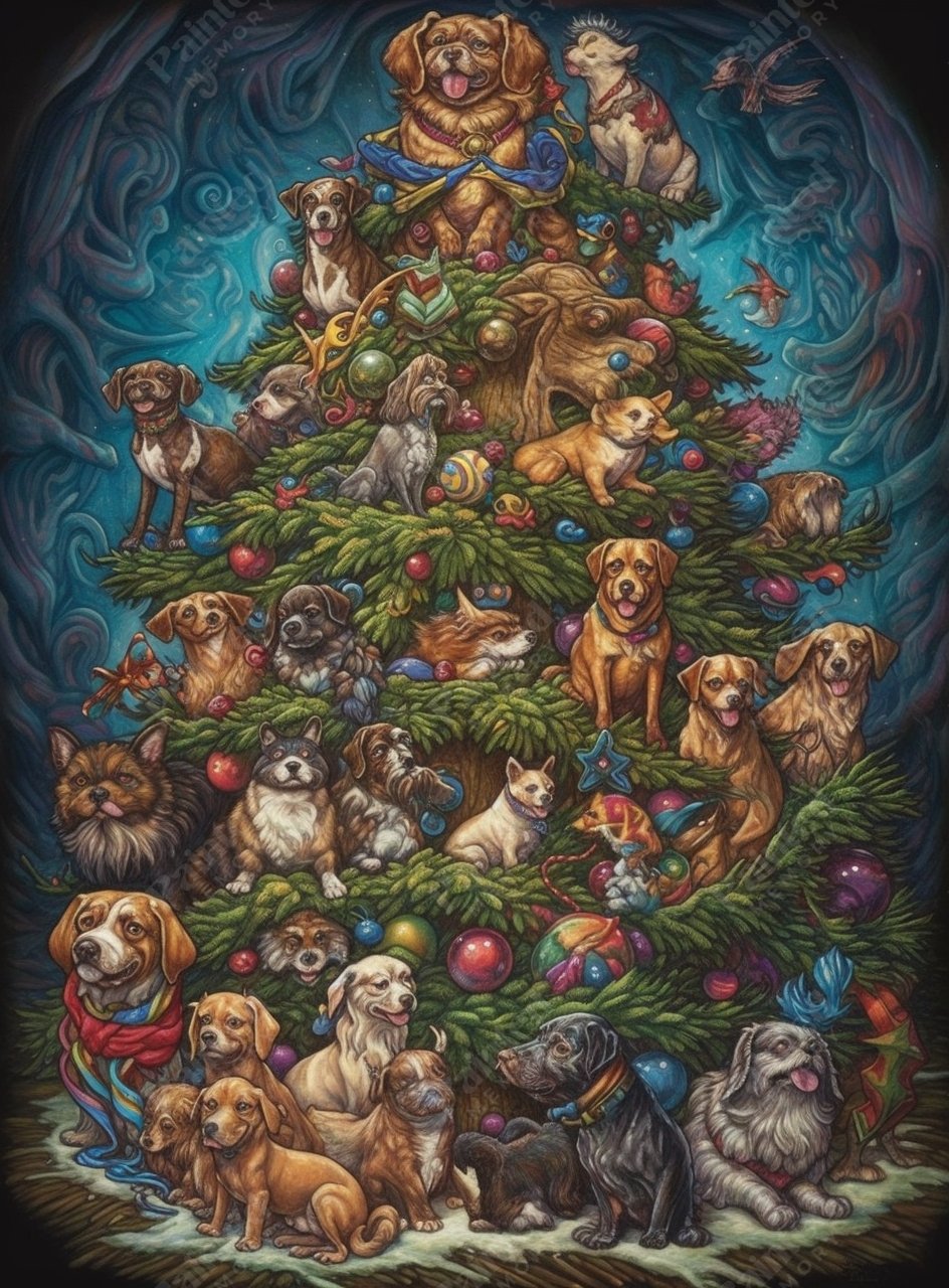 Christmas Doggos - Painted Memory