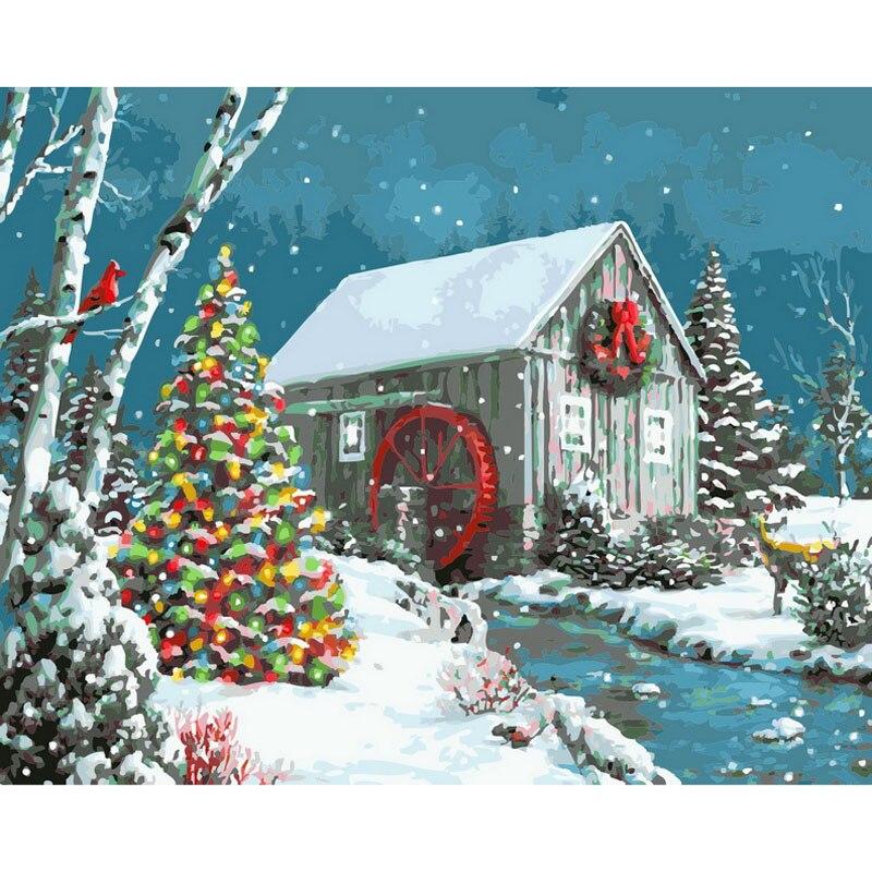 Christmas shed - Paint By Numbers - Painted Memory