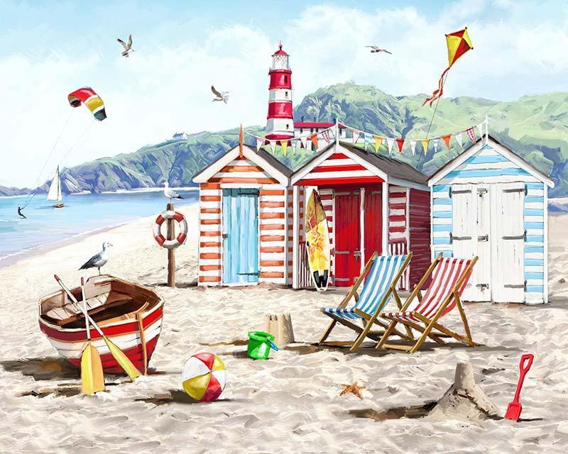 Colorful Beach Huts - Painted Memory