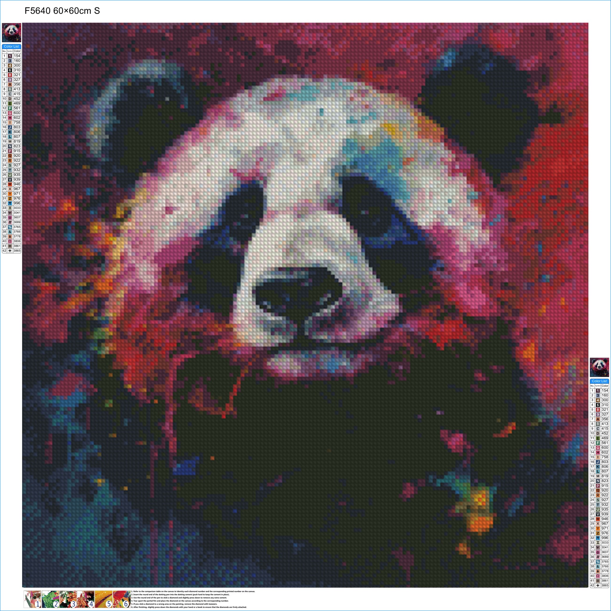 Colourful Panda - Diamond Kit - Painted Memory