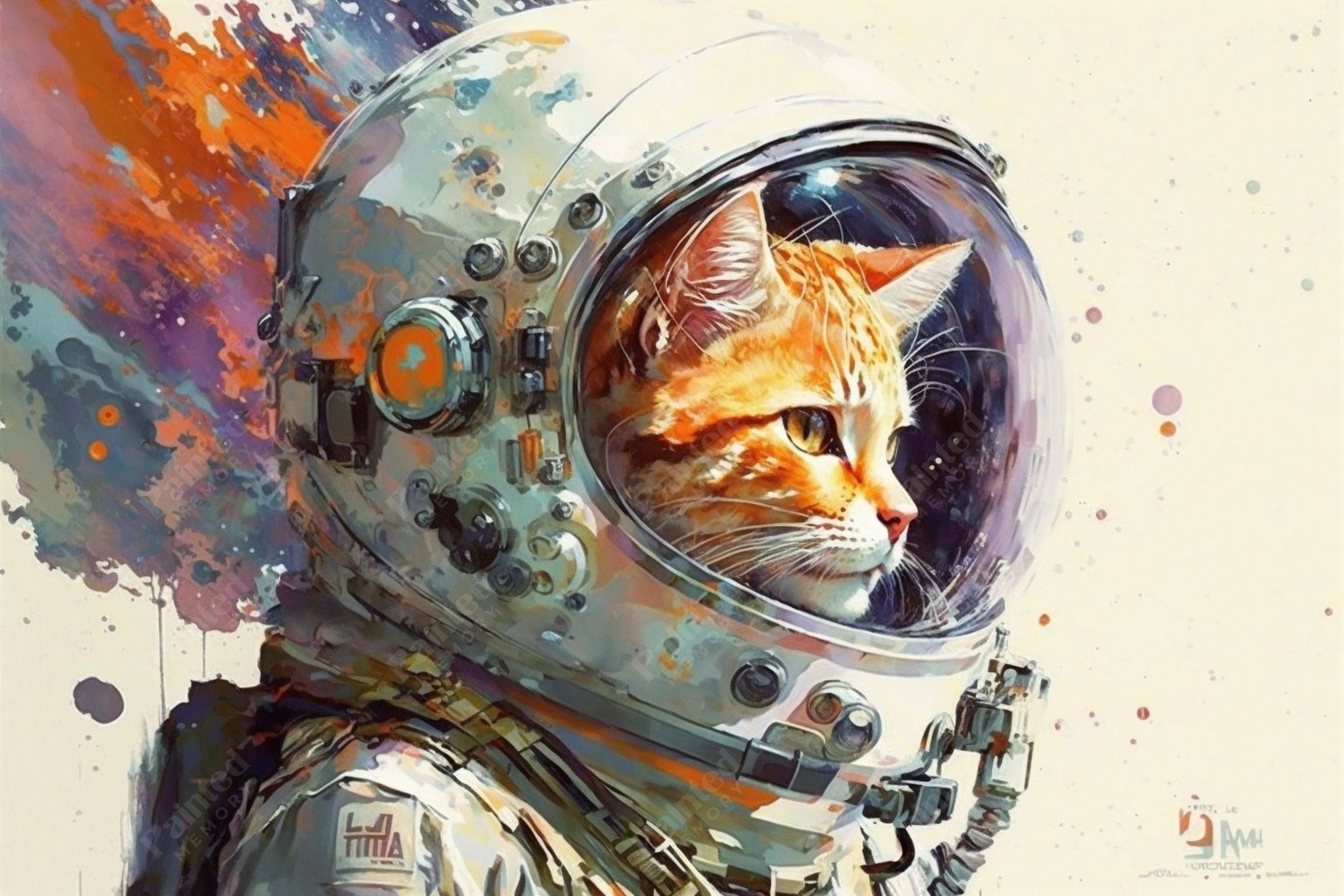 Cosmic Cat Explorer - Diamond Kit - Painted Memory