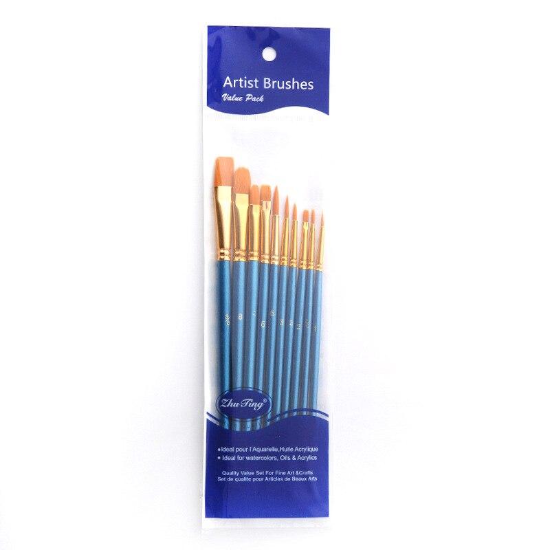 Acrylic Paint Brush Set - 10 Brushes