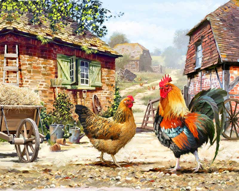 Farmyard Chickens - Painted Memory