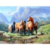 Horses Exploring the Mountainside - Painted Memory
