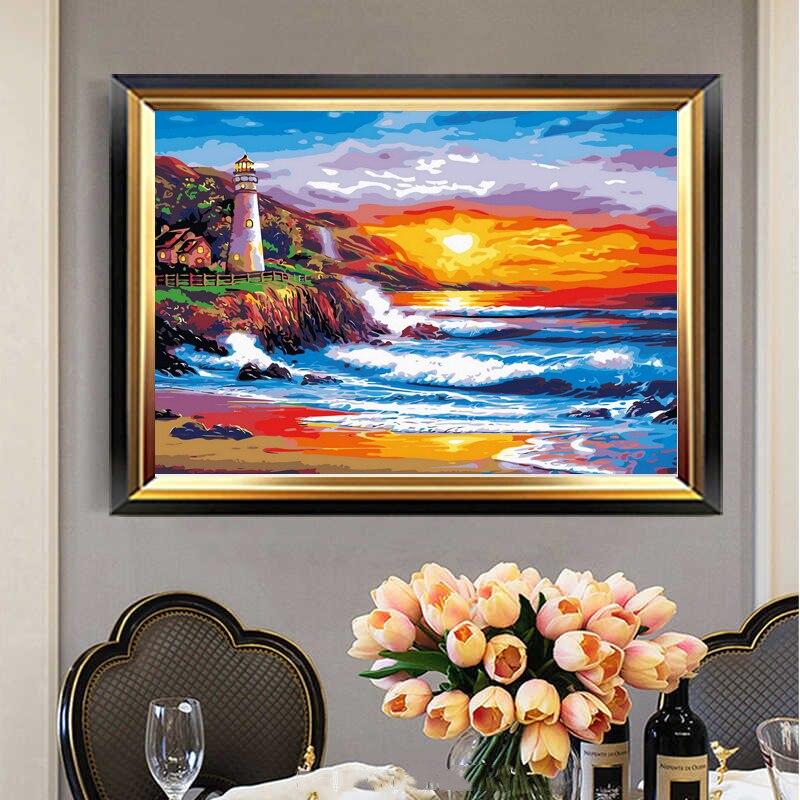 Ocean sunset - Painting by Numbers - Painted Memory