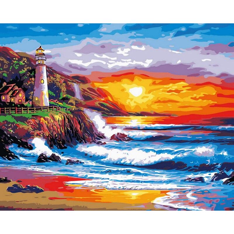 Ocean sunset - Painting by Numbers - Painted Memory