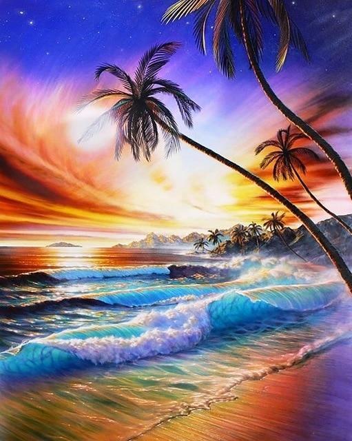 Palm Tree Beach - Painted Memory