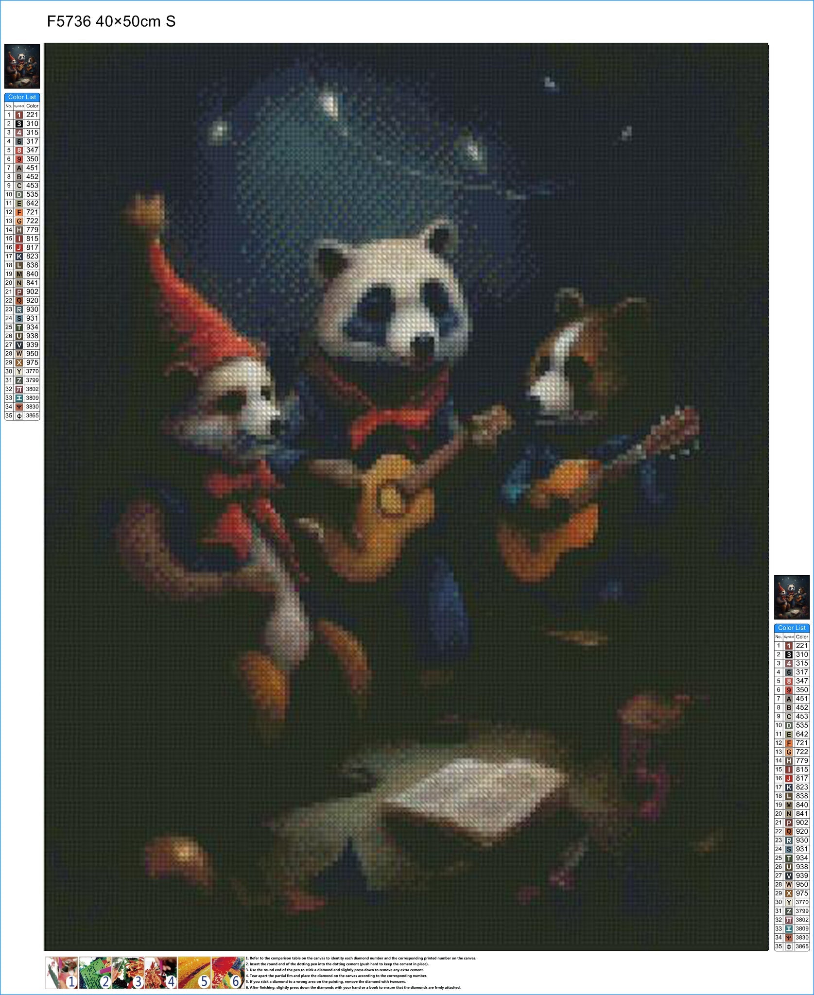 Panda Jam Session - Diamond Kit - Painted Memory