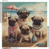 Pug Beach Party Squad - Diamond Kit - Painted Memory