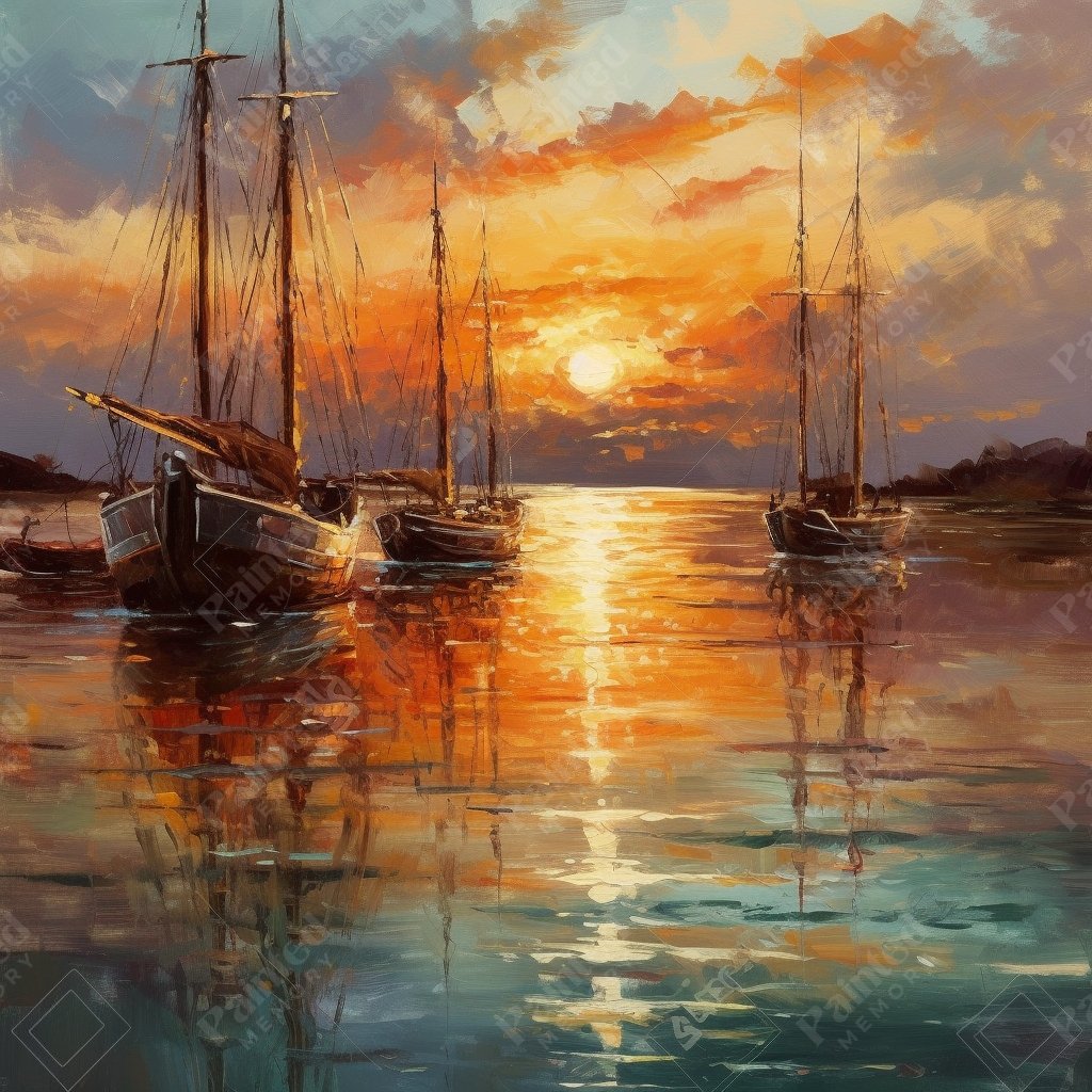 Sail in Sunset - Diamond Kit - Painted Memory