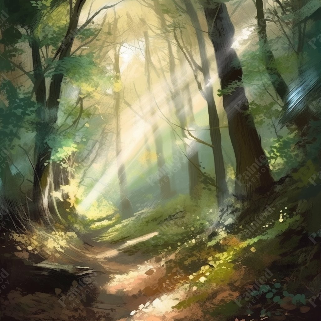 Serene Forest Sunrise - Diamond Kit - Painted Memory