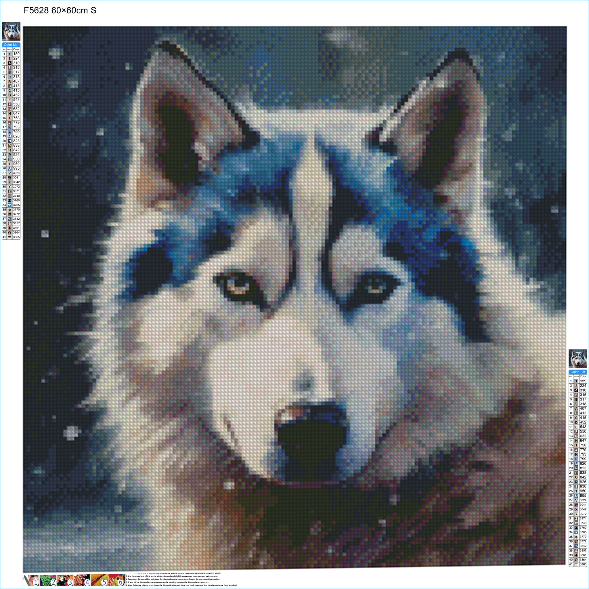 Striking Eyes Siberian Husky - Diamond Kit - Painted Memory