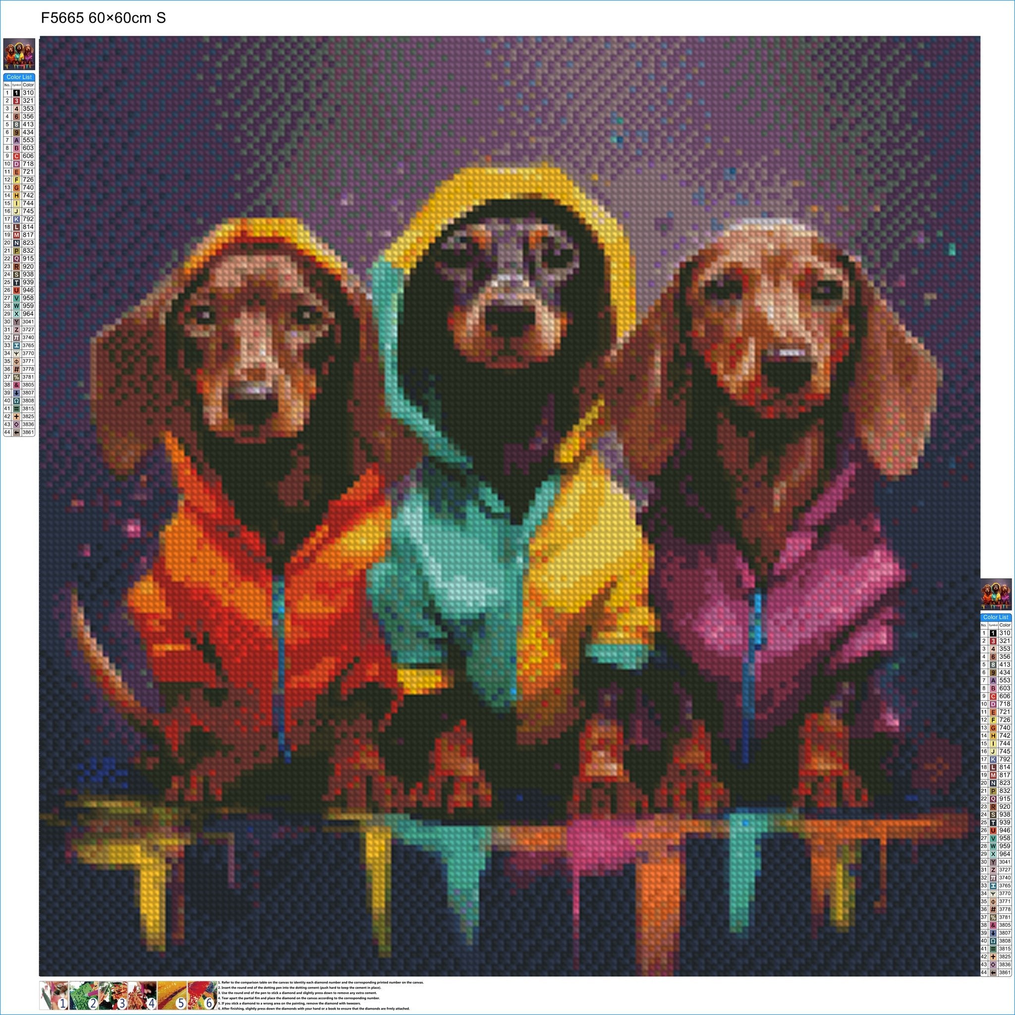 Stylish Doggo Squad - Diamond Kit - Painted Memory