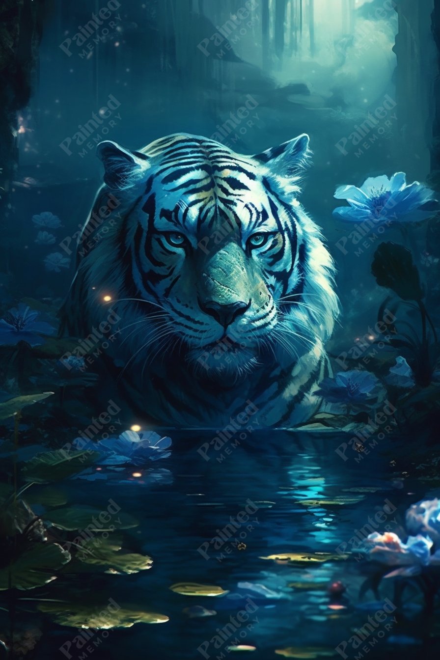 Tiger Fierce Reflection - Painted Memory