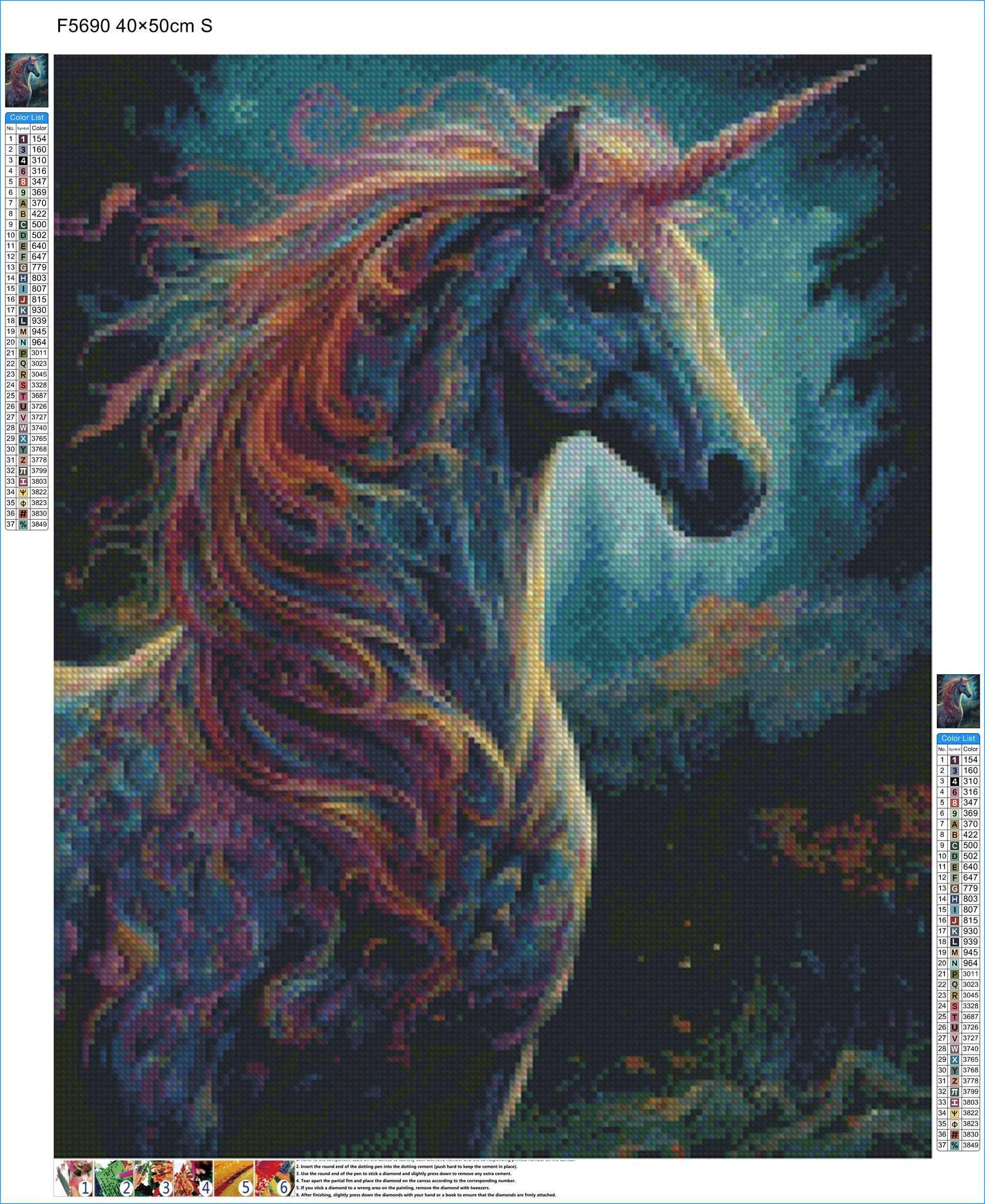 Vibrant Unicorn Dream - Diamond Kit - Painted Memory