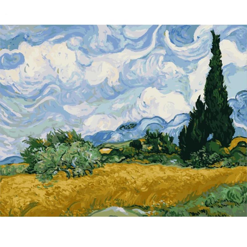 Wheat field with Cypresses - Vincent Van Gogh - Painted Memory