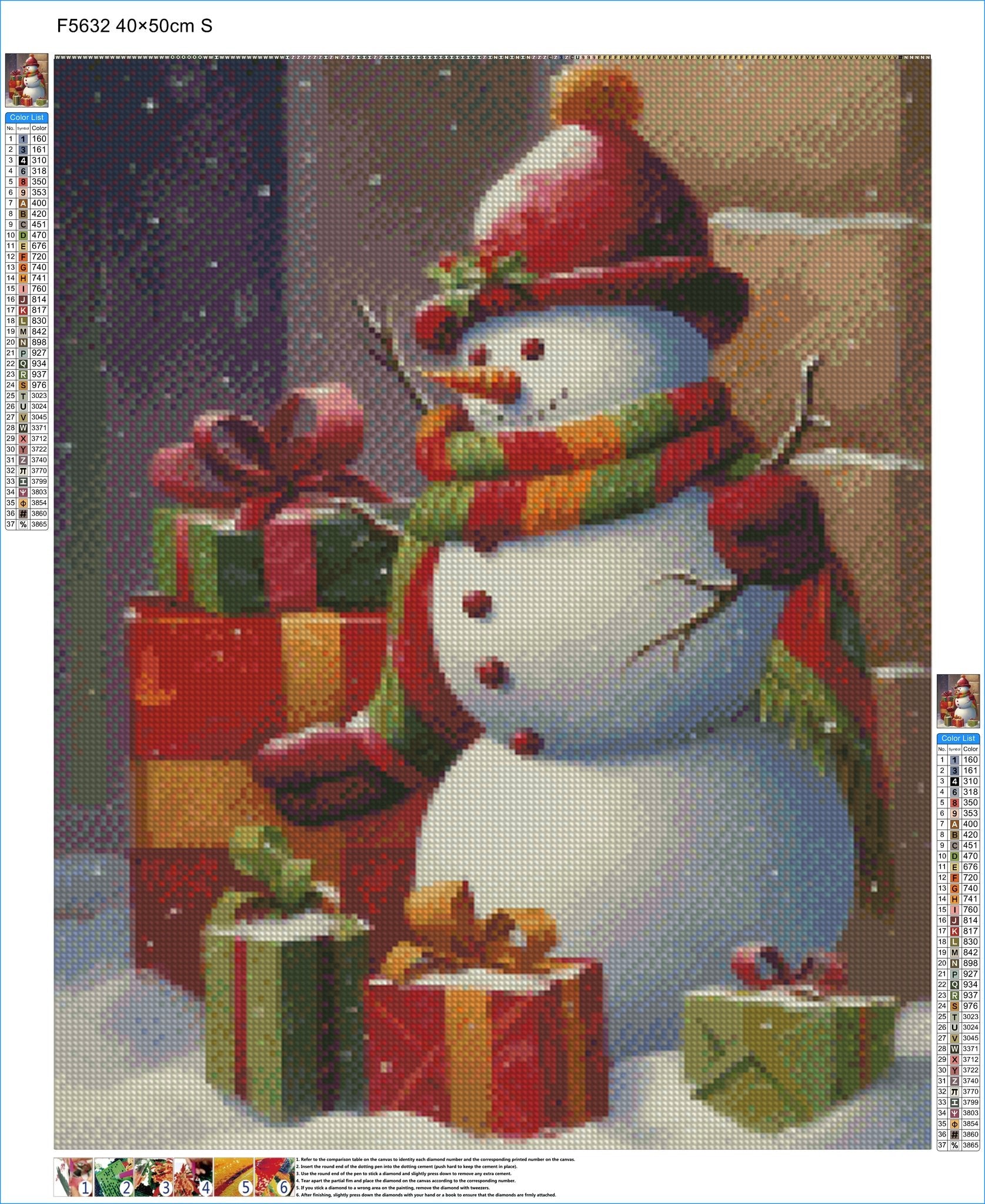 Whimsical Snowman - Diamond Kit - Painted Memory