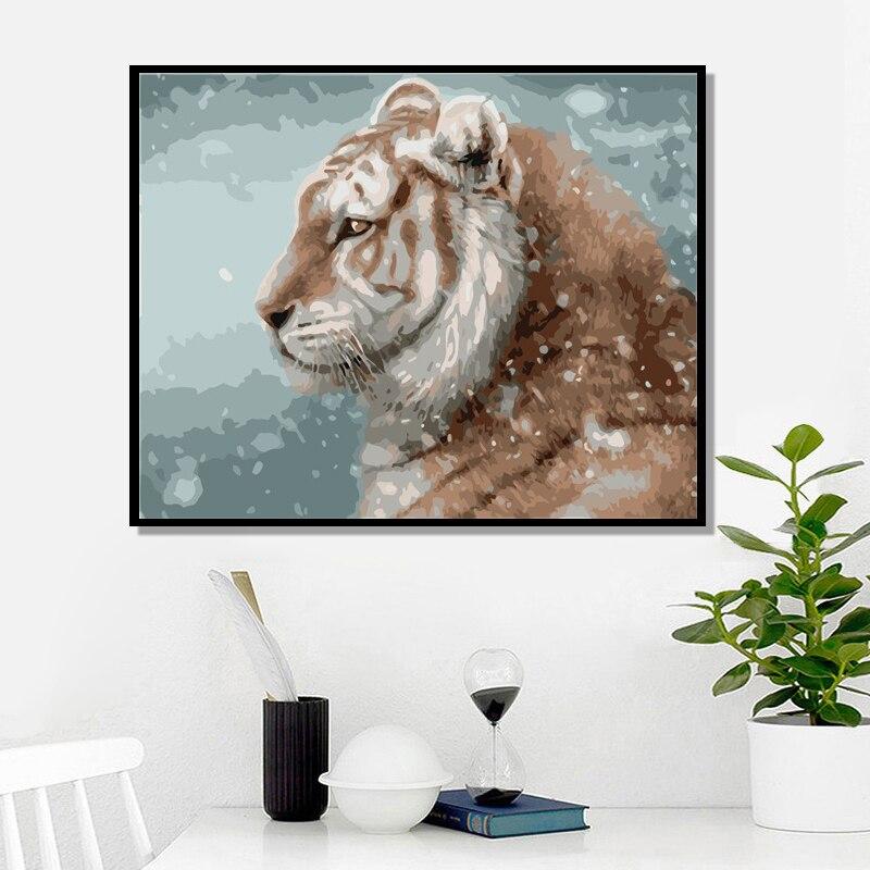 White tiger - Painting by numbers - Painted Memory
