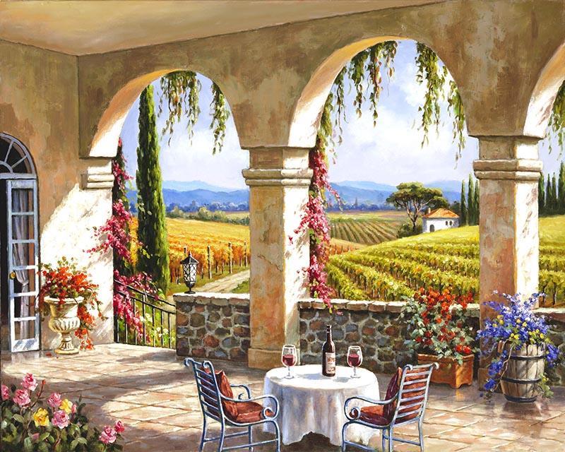 Wine Country Terrace - Painted Memory