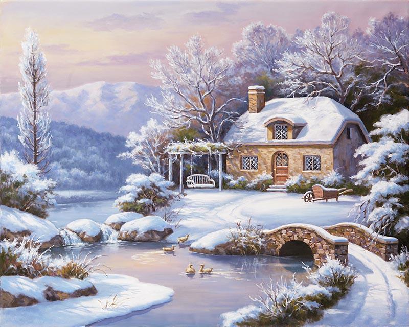 Winter Cottage - Painted Memory